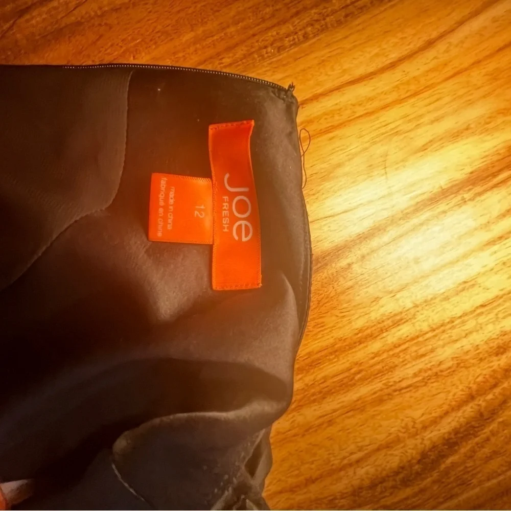 JOE FRESH Black Silk Cocktail Dress with Jeweled Shoulder Detailing EUC Size 12  - Picture 3 of 7